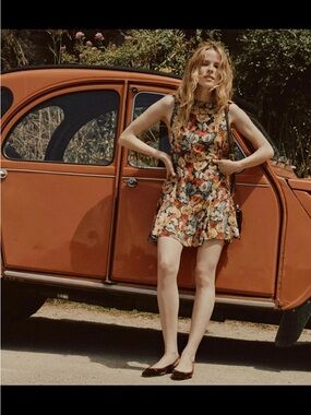 DOEN Messina Floral Sleeveless Mini Dress in Multi-Color